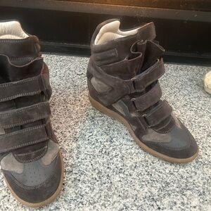 Isabel Marant Black and Gray High-Top Sneakers